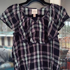 Size XS Knox Rose Sleeveless Plaid Blouse